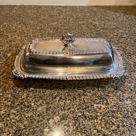 crosby. Dining Vintage Crosby Silver Plated Butter Dish With